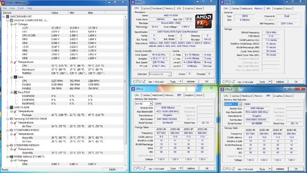HWMonitor - CPUZ - CORETEMP - Stats Running P95 with Blend Test - 20 minutes - Speed at 4.5GHz.jpg